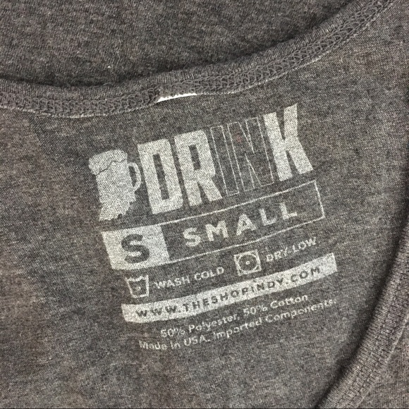 The Drink Dark Charcoal Gray Indiana Beer Drink Graphic Tank Top Size Small - Picture 4 of 6